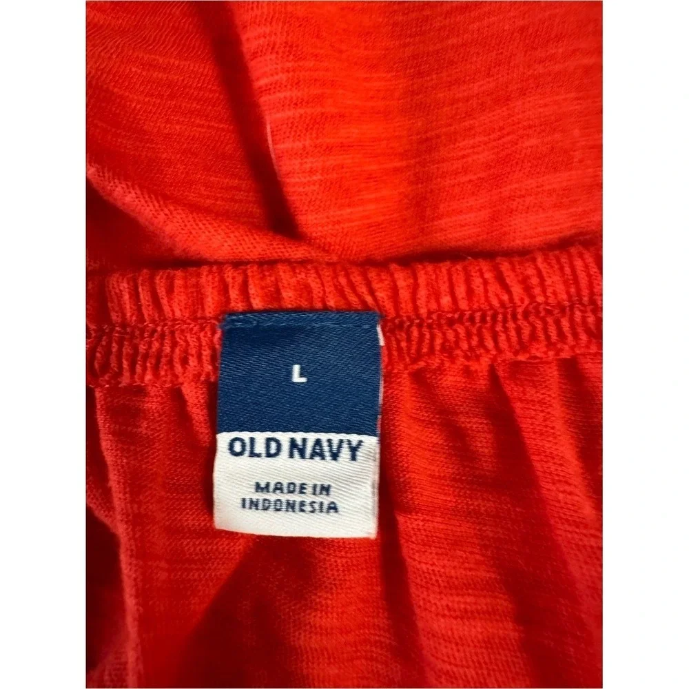 Old Navy Womens Peasant Top Large Cottage Bohemian Prairie Coastal Beachy Red